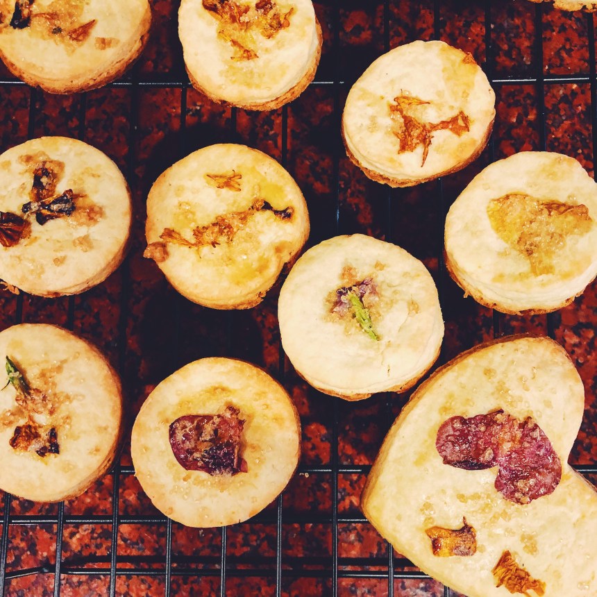 flower pressed sugar cookies