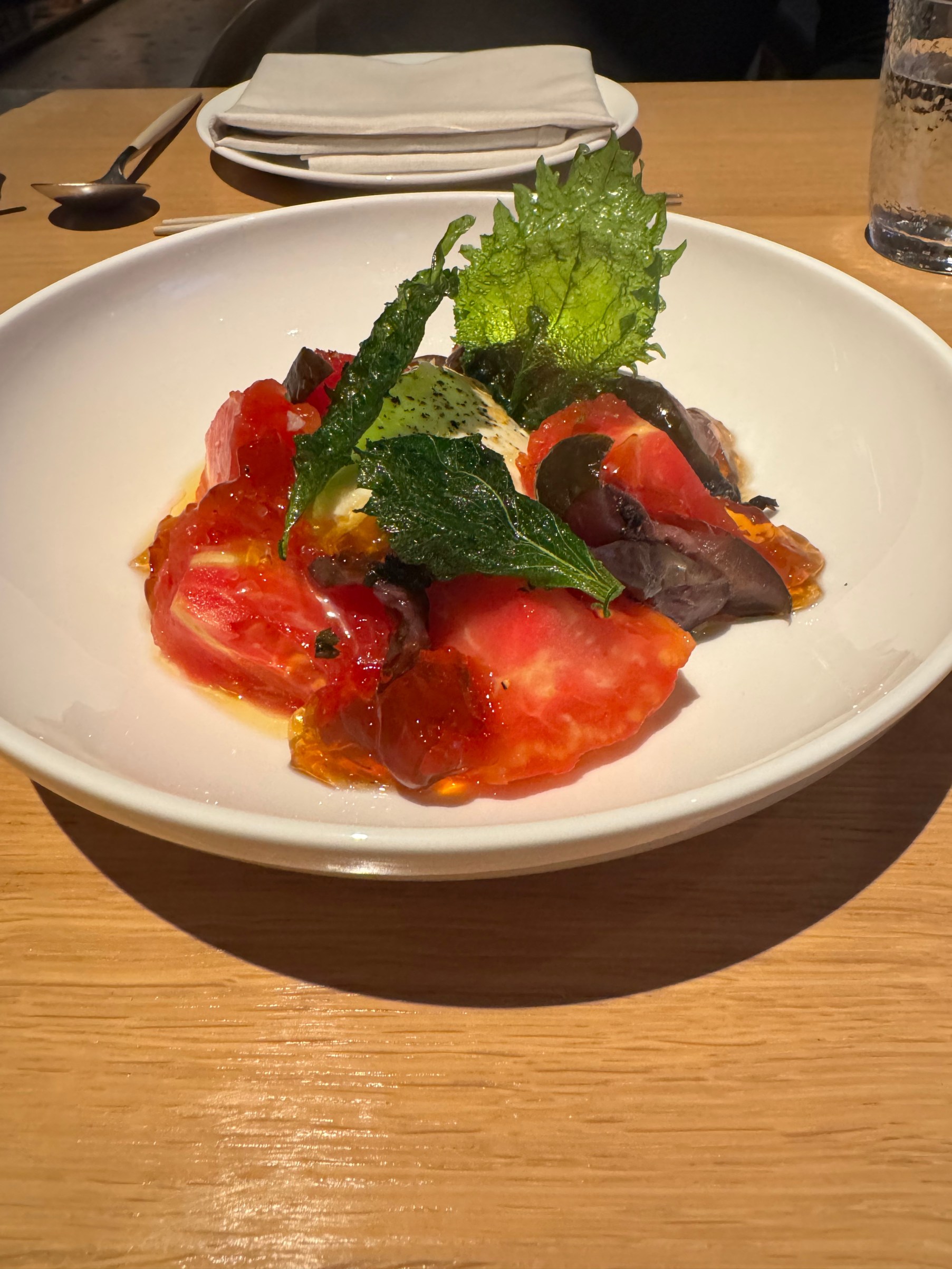 tomato, tofu, cucumber dish